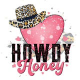 HOWDY HONEY PINK HEART DTF Transfer ready2transfer