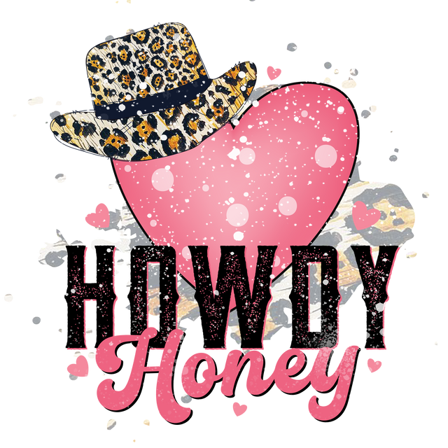 HOWDY HONEY PINK HEART DTF Transfer ready2transfer