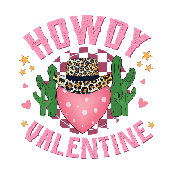 SOLID HOWDY VALENTINE HEART DTF Transfer