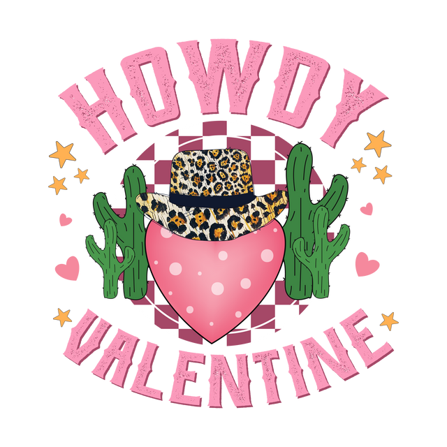 SOLID HOWDY VALENTINE HEART DTF Transfer ready2transfer