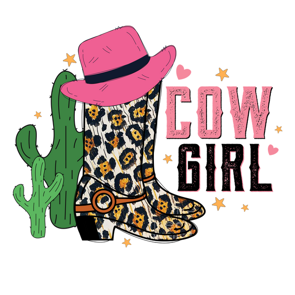 SOLID COW GIRL BOOTS TX DTF Transfer