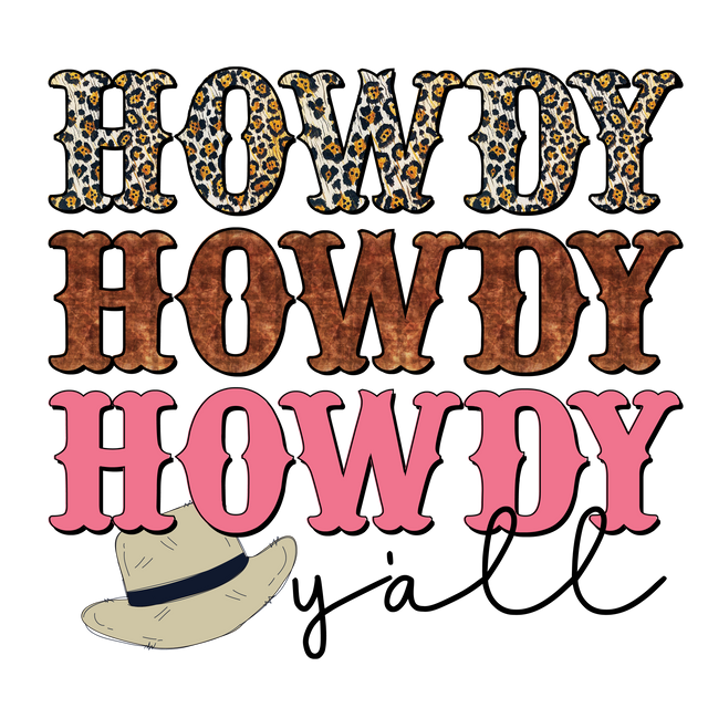 SOLID HOWDY HOWDY YALL DTF Transfer ready2transfer