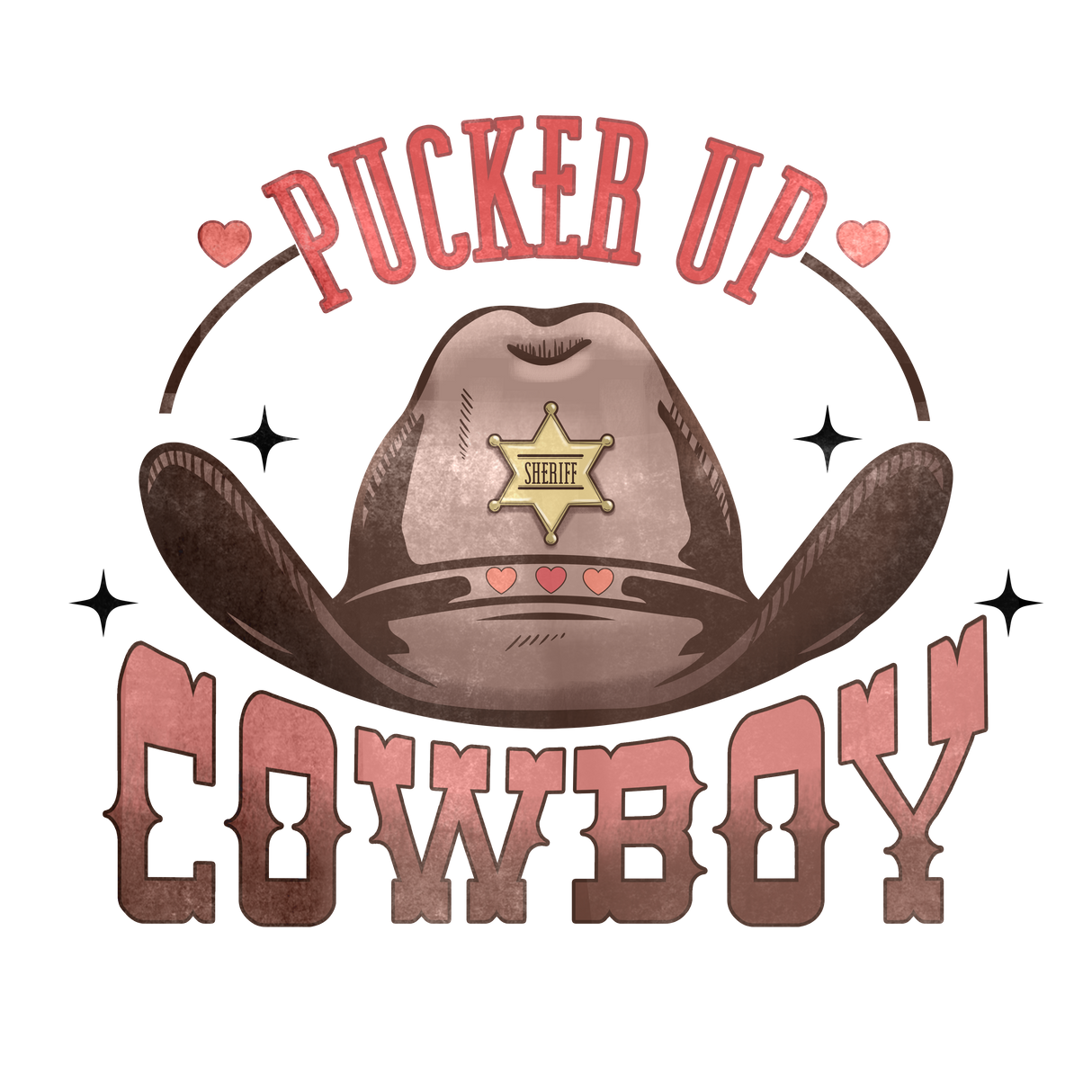 PUCKER UP COWBOY DTF Transfer ready2transfer