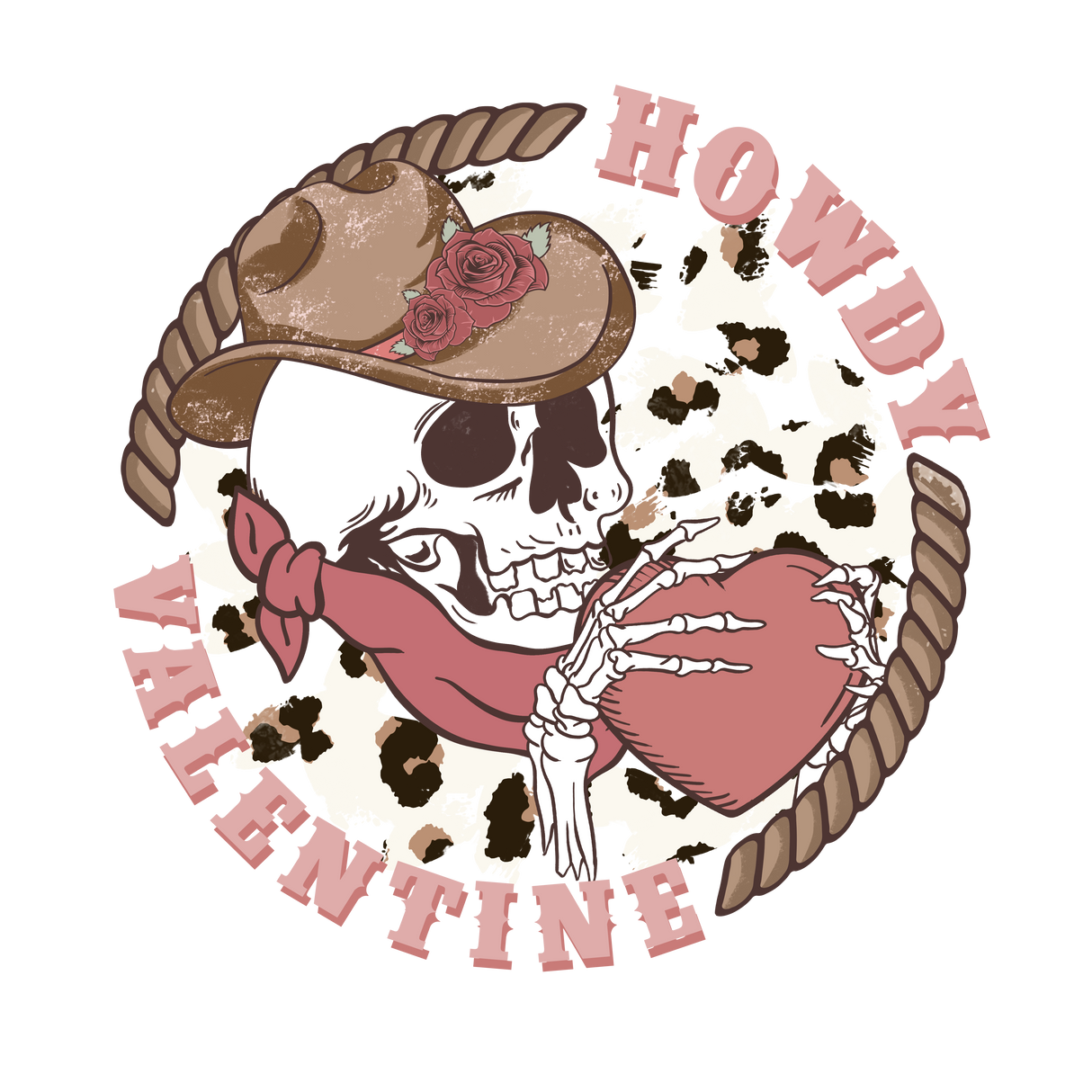 HOWDY VALENTINE SKULL EDITION DTF Transfer ready2transfer