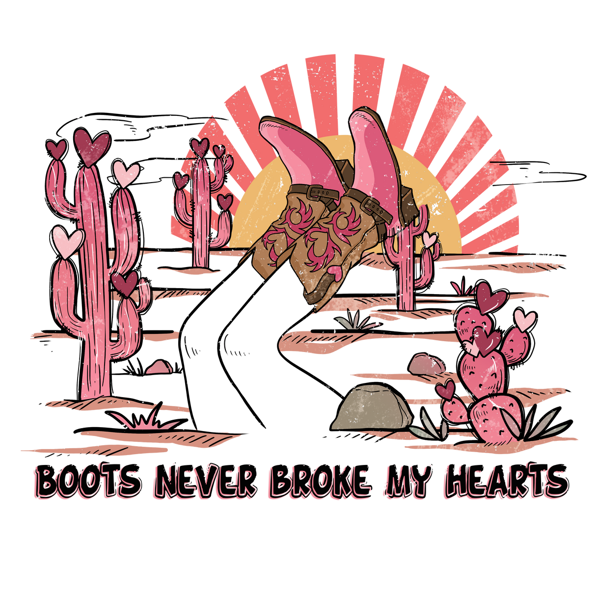 BOOTS NEVER BROKE MY HEARTS TX DTF Transfer ready2transfer