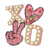 LOVE PEACE XOXO DTF Transfer ready2transfer