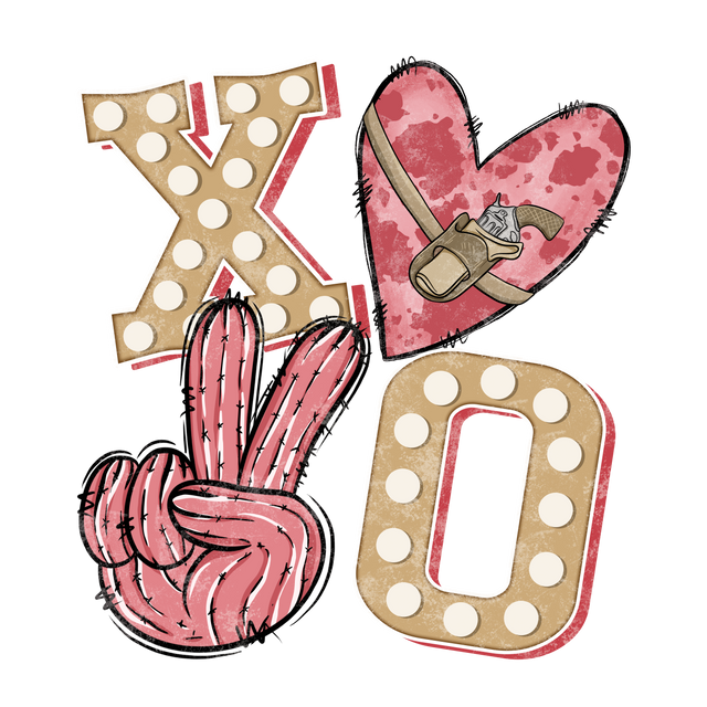 LOVE PEACE XOXO DTF Transfer ready2transfer