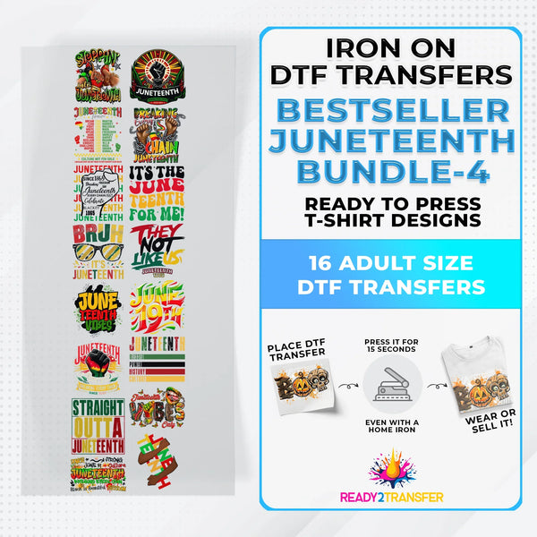 Best Seller Juneteenth T-shirt Designs Premade DTF Gangsheet - DTF Bundle 4