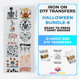 Halloween Bundle Iron on DTF Transfer Bundle 8 - 12 Best Seller Ready To Press T-shirt Designs