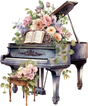 Piano & Flowers - Music DTF Transfers ready2transfer