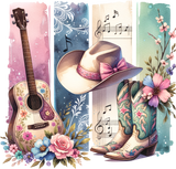 Country Girl Guitar - Music DTF Transfers ready2transfer
