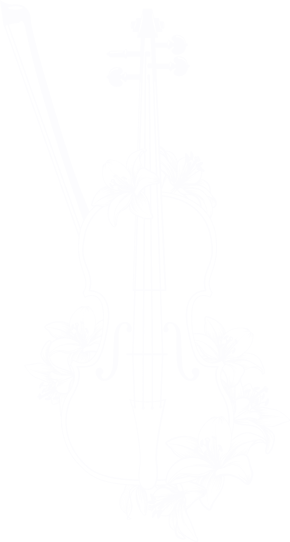 Cello & Flowers - Music DTF Transfers ready2transfer Light Color Design (See Imaging)