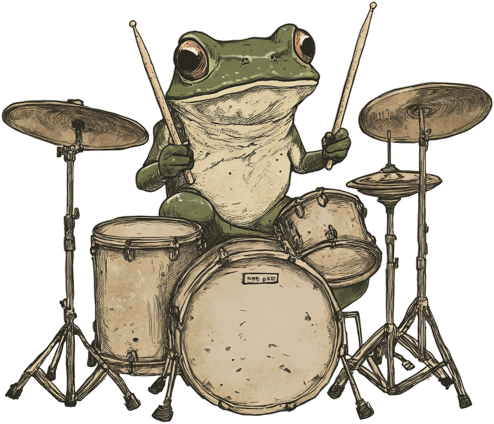 Frog Drumming - Music DTF Transfers ready2transfer