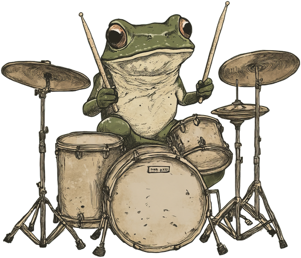 Frog Drumming - Music DTF Transfers