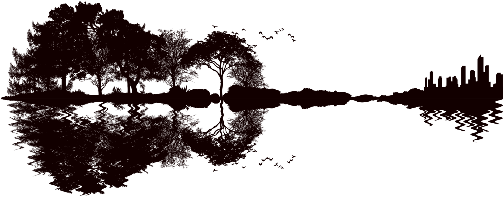 Guitar Silhouette - Music DTF Transfers ready2transfer Light Color Design (See Imaging)