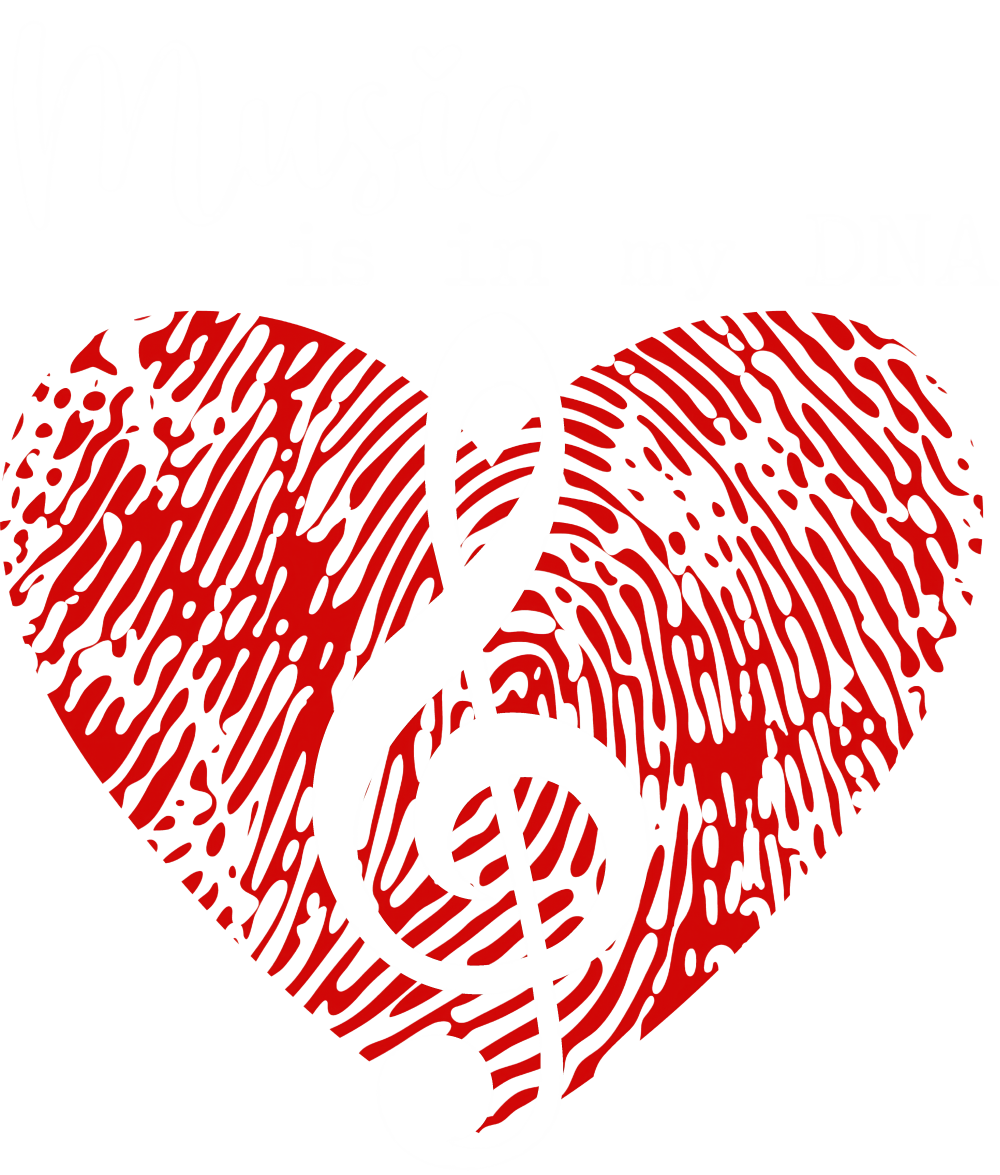 Music Is In My DNA - Music DTF Transfers ready2transfer Light Color Design (See Imaging)