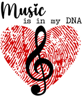 Music Is In My DNA - Music DTF Transfers ready2transfer Dark Color Design (See Imaging)