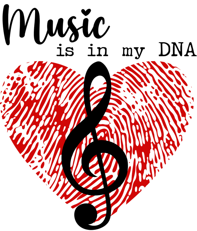 Music Is In My DNA - Music DTF Transfers ready2transfer Dark Color Design (See Imaging)