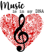 Music Is In My DNA - Music DTF Transfers ready2transfer Dark Color Design (See Imaging)