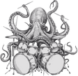 Octopus Drumming - Music DTF Transfers ready2transfer
