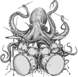 Octopus Drumming - Music DTF Transfers ready2transfer