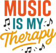 Music Is My Therapy - Music DTF Transfers ready2transfer Dark Color Design (See Imaging)