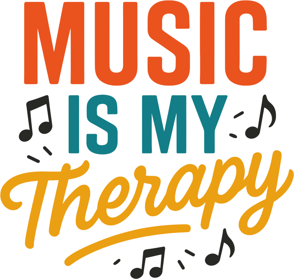 Music Is My Therapy - Music DTF Transfers ready2transfer Dark Color Design (See Imaging)