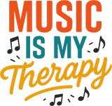 Music Is My Therapy - Music DTF Transfers ready2transfer Dark Color Design (See Imaging)