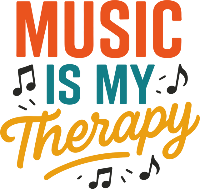 Music Is My Therapy - Music DTF Transfers ready2transfer Dark Color Design (See Imaging)