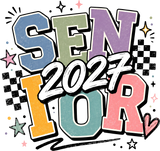 Senior 2027 Colorful Oldschool - Senior DTF Transfers