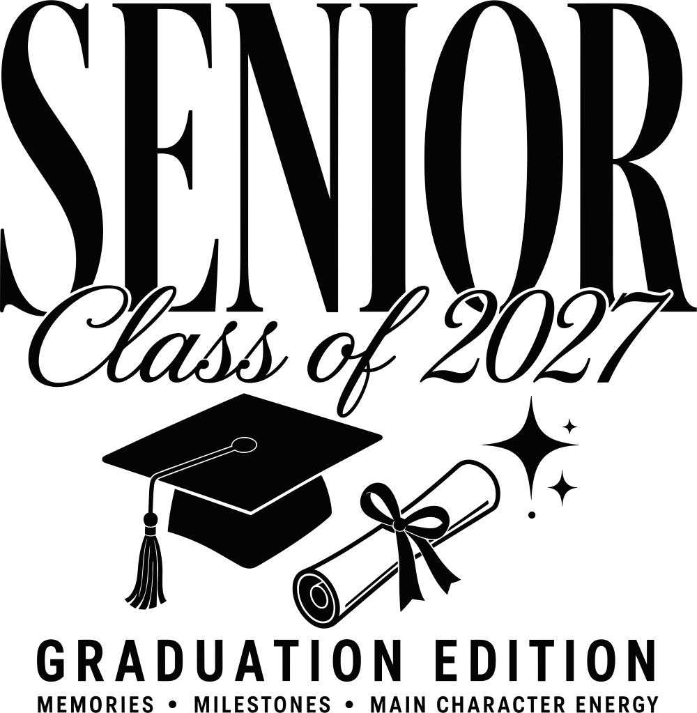 Senior Class Of 2027 Graduation Edition B&W - Senior DTF Transfers