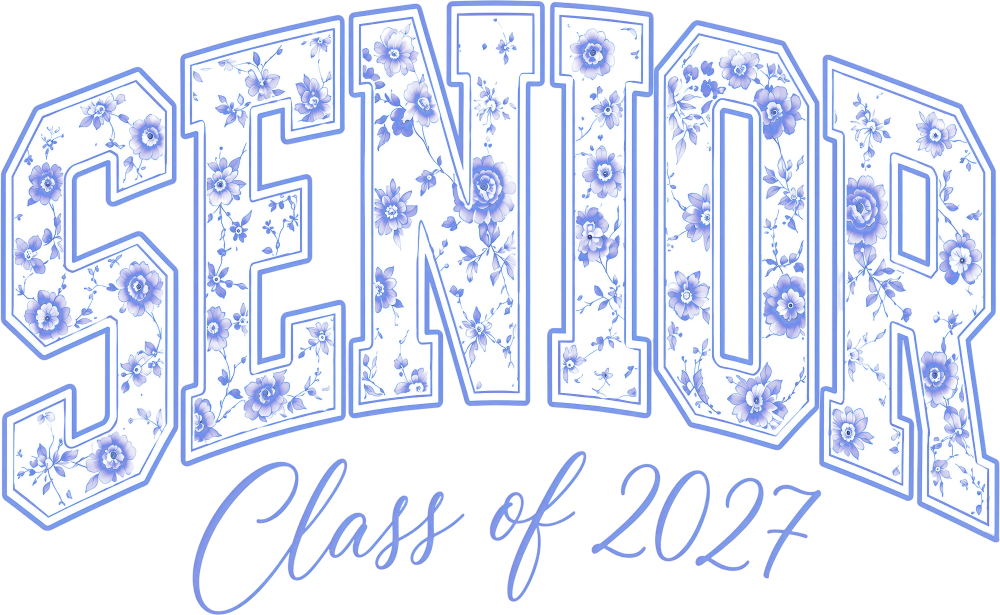 Senior Class Of 2027, Blue & Pink - Senior DTF Transfers