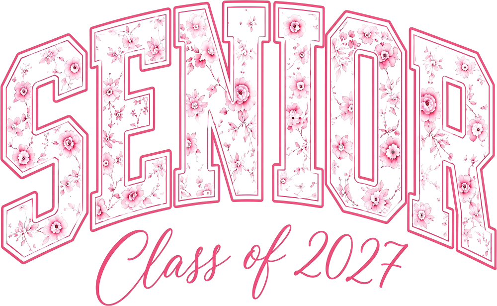 Senior Class Of 2027, Blue & Pink - Senior DTF Transfers