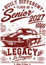 Senior 2027 Red Car - Senior DTF Transfers