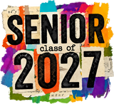 Senior Class Of 2027 Colorful Design - Senior DTF Transfers