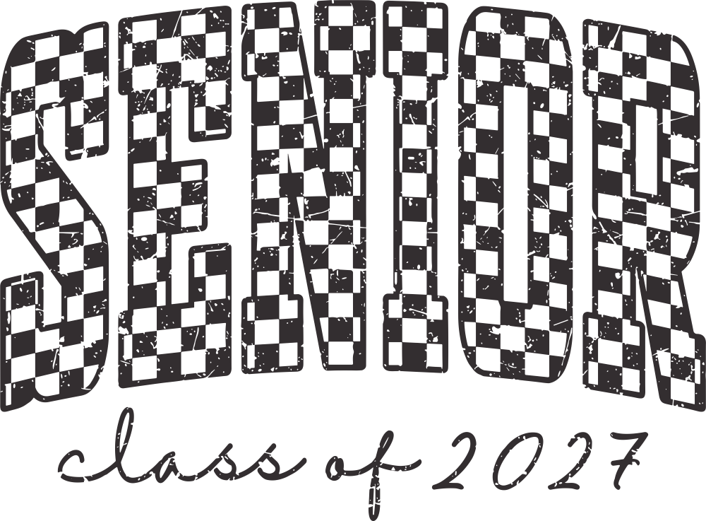 Senior Class Of 2027, Checker Pattern - Senior DTF Transfers