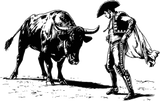Bull And Matador B&W - Animals DTF Transfers