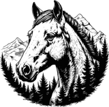 Horse B&W - Animals DTF Transfers
