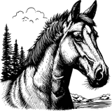 Horse Portrait - Animals DTF Transfers