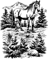 Horse In Woods - Animals DTF Transfers