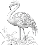 Flamingo B&W - Animals DTF Transfers