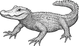 Crocodile B&W - Animals DTF Transfers