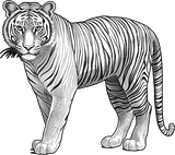Tiger B&W - Animals DTF Transfers