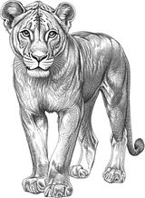 Lioness B&W - Animals DTF Transfers