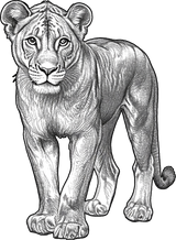 Lioness B&W - Animals DTF Transfers