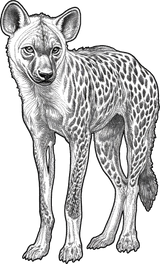 Spotted Hyena B&W - Animals DTF Transfers