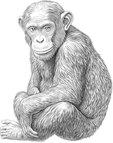 Chimpanzee B&W - Animals DTF Transfers