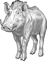 Warthog B&W - Animals DTF Transfers