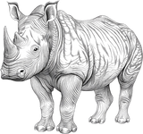 Rhinoceros B&W - Animals DTF Transfers
