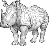 Rhinoceros B&W - Animals DTF Transfers